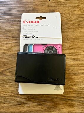 New Vintage Y2K Canon DCC-1570 Black Leather Camera Case for PowerShot SX600 Etc